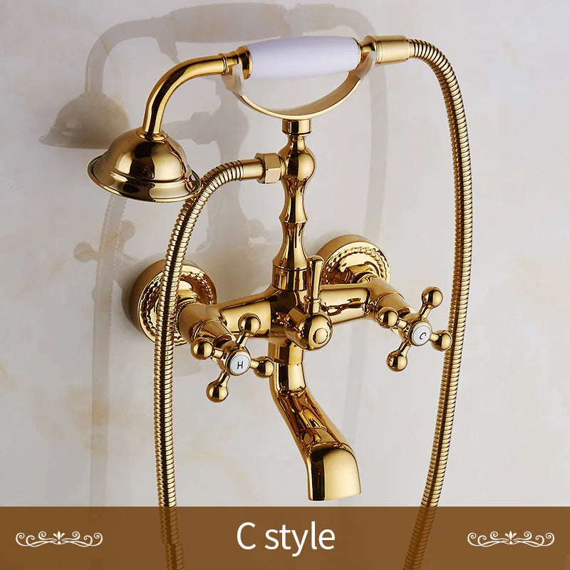 Gold Brass Shower Faucet