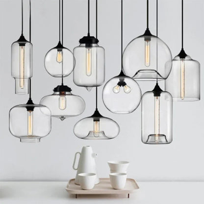 Decorbites™ Glas-Schalen-Pendant-Lampen: Moderne bunte E27 Hänge-Lampen für Küche, Wohnzimmer, Schlafzimmer.