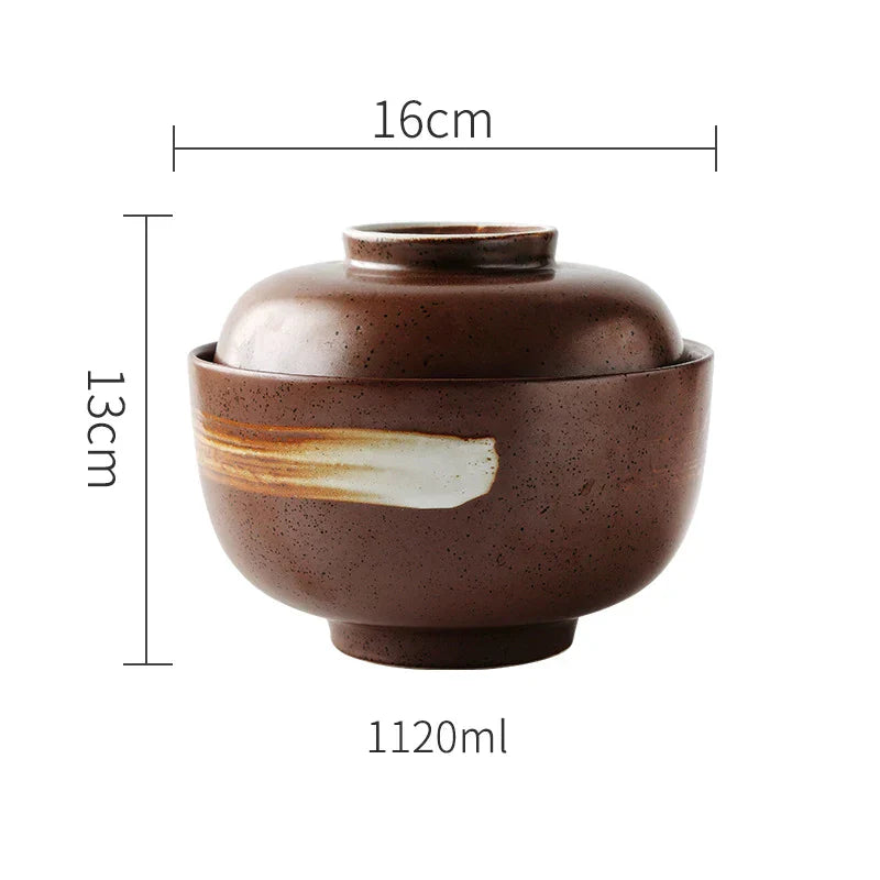 Decorbites™ Japanischer Stil Keramik-Suppenschüssel - Umweltfreundliche Unterglasur-Terrine