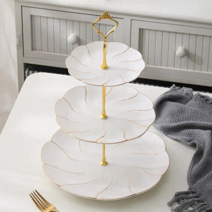 Decorbites™ Gold-Einlage Knochenporzellan-Fruchtplatten Snackteller Kuchenplatte Süßigkeitenschale