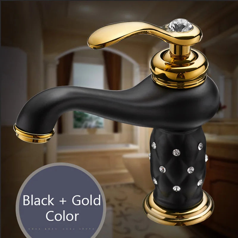 Gold Brass Diamond Faucet