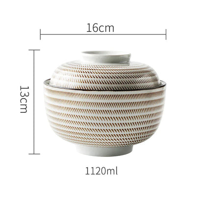 Decorbites™ Japanischer Stil Keramik-Suppenschüssel - Umweltfreundliche Unterglasur-Terrine