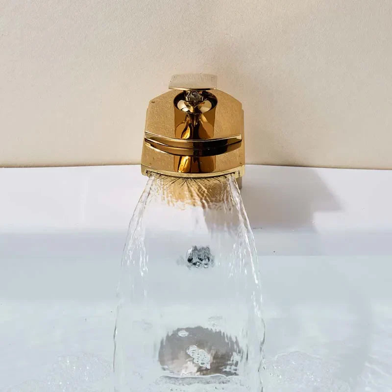 Decorbites™ Golden Brass Wasserfall Gefäßwaschbecken Armatur - Chrom Badezimmer Vanity Hahn