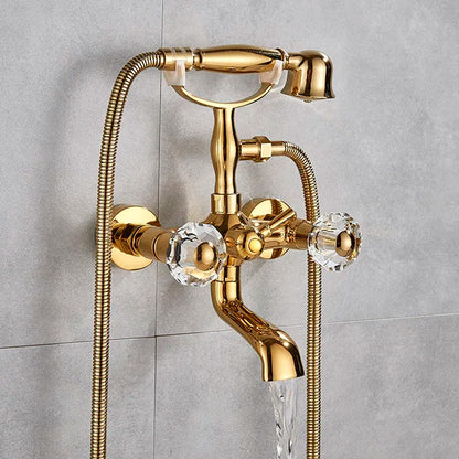 Decorbites™ Golden Schwarzer Badewannenarmatur mit Handbrause und drehbarem Auslauf