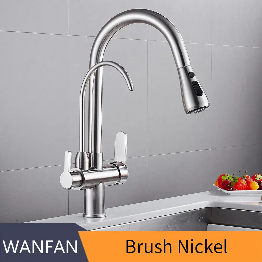 Decorbites™ Küchenarmatur: Dreifach-Spülbeckenmischer für Wasserfilterhahn
