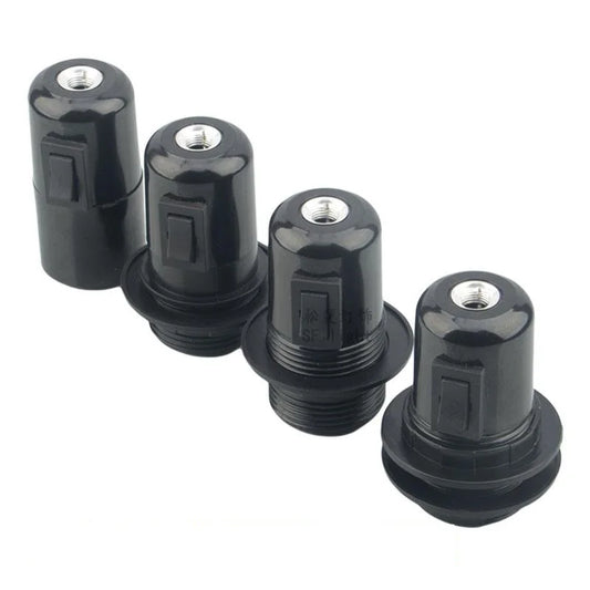 Decorbites™ E27-Fassungs-Lampenbasis-Schalter 4A, 250V Schwarz Passend für Glühbirne Fassung