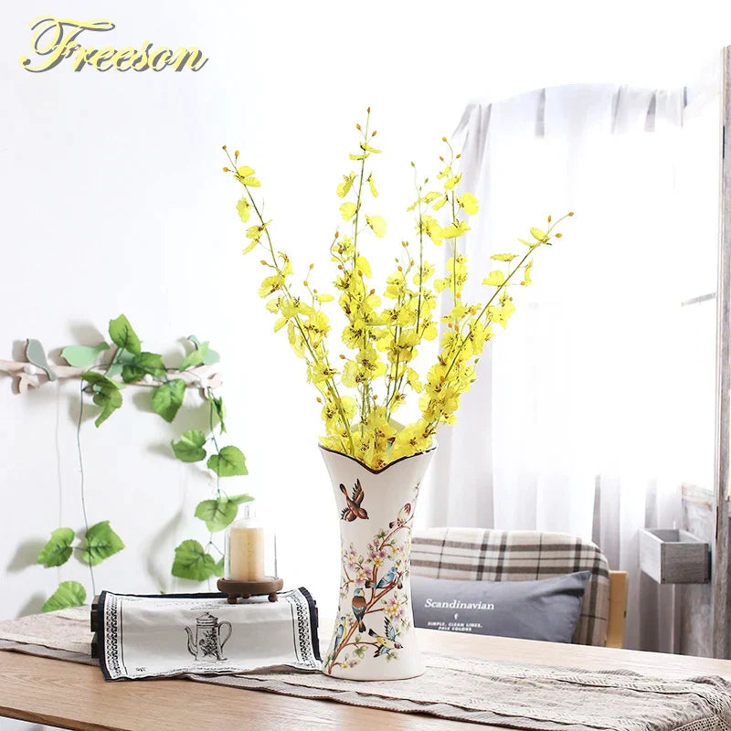 Decorbites™ Vogel Schmetterling Porzellan Vase: Britische ländliche Keramik Blumendekoration