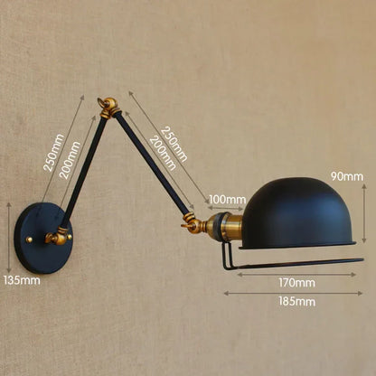 Decorbites™ Goldene Vintage LED Schwingarm-Wandleuchte im Industriedesign