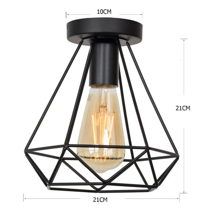 Decorbites™ Eisen Schwarz Käfig Deckenleuchte Retro Armaturen Wohnraumbeleuchtung