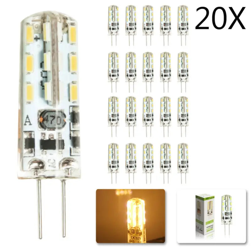 Decorbites™ G4 LED-Spotlampen-Birnen 2W Kristalllampe 12V 3014 SMD - Packung mit 20