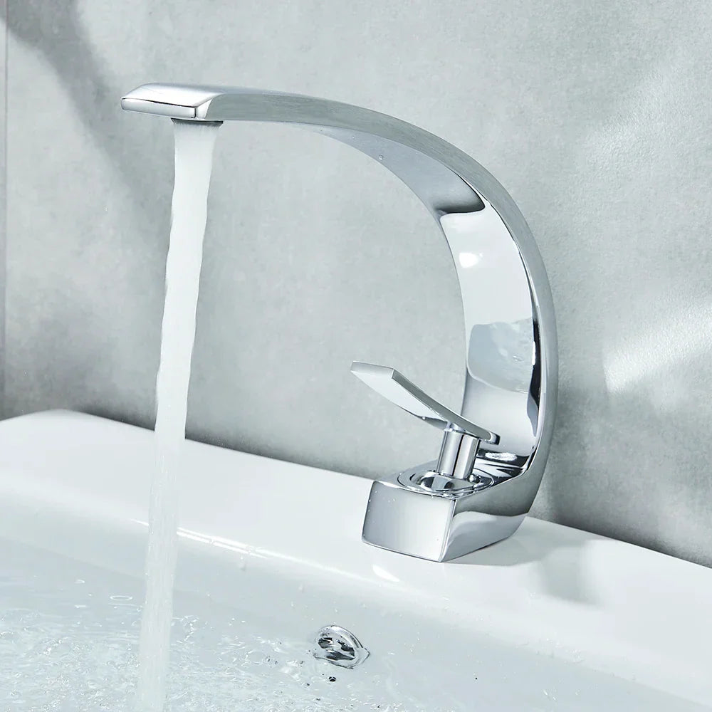 DecorBites™ Black Chrome Basin Faucet Single Handle Bathroom Mixer Tap