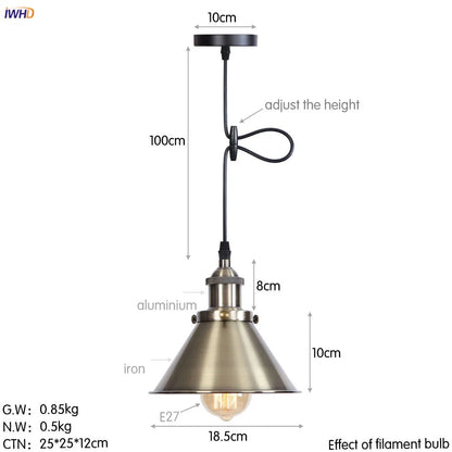 DecorBites™ Gold Retro Edison LED Pendant Lights for Dinning Living Room Industrial Decor