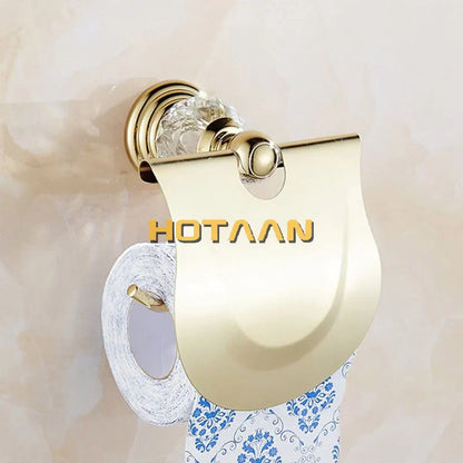 Decorbites™ Golden Crystal Toilettenpapierhalter Wandmontage Archaisierend Wasserdicht Rollenhalter