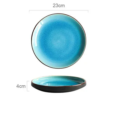 DecorBites™ Ice Cracking Glaze Ceramic Tableware Set - Blue Color