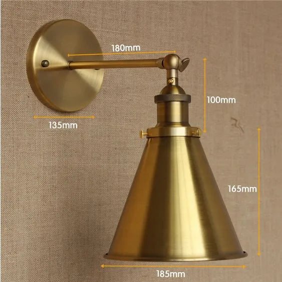 Decorbites™ Industrielle Vintage-Messing-Loft-Wandlampe Retro-Edison-Lichtarmatur