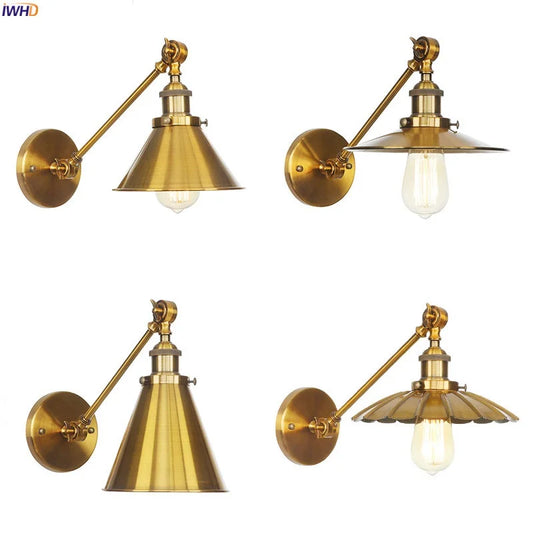 Decorbites™ Gold Langarm-LED-Wandleuchte für Schlafzimmer, Treppe, Loft – Industrielle Vintage-Wandlampe