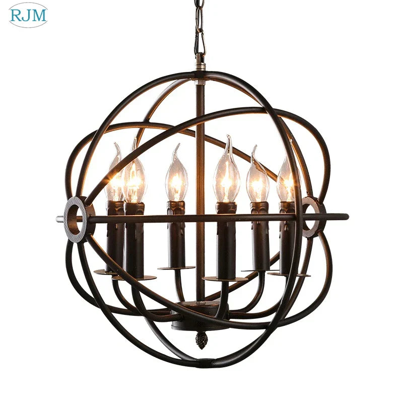 Decorbites™ Industrielles Loft-Eisenkäfig-Kerzenleuchter - Vintage runde Hängeleuchten für Beleuchtungsdekoration