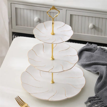 Decorbites™ Gold-Einlage Knochenporzellan-Fruchtplatten Snackteller Kuchenplatte Süßigkeitenschale