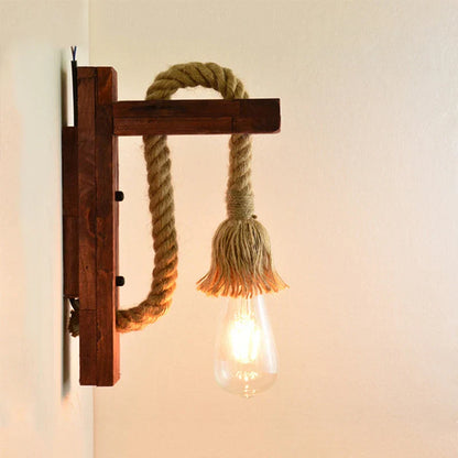 Decorbites™ Industrielle Vintage Wandlampe LED Holz Wandbeleuchtung Innen