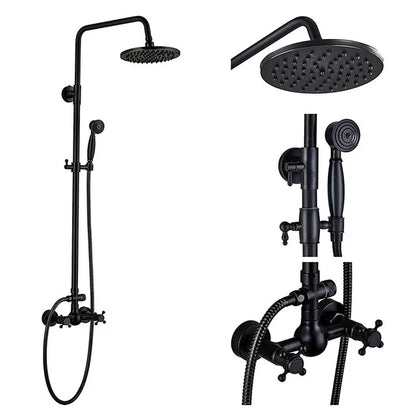 Decorbites™ Schwarzes Messing Bad-Duscharmatur-Set mit Handbrause und Wannenarmatur