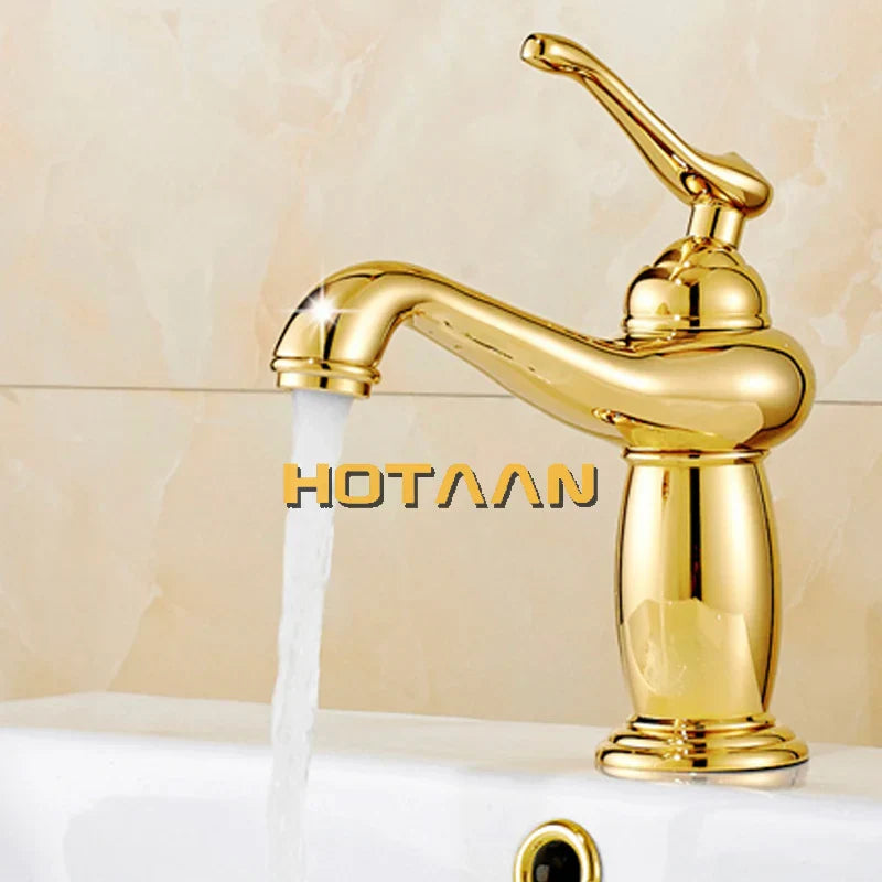 Gold Brass Ceramic Faucet
