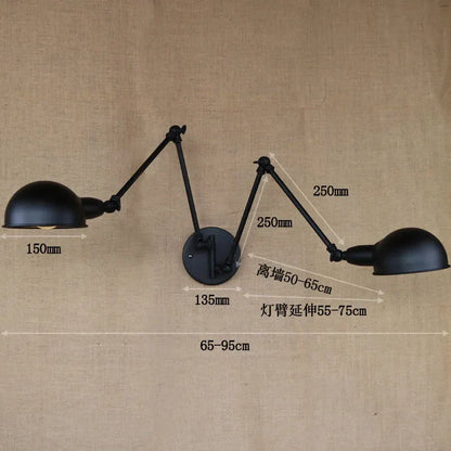 Decorbites™ Industrielle Vintage Doppelschaukel-Wandleuchte, Retro Wandlampe, Messing-Kupfer Loft-Armleuchte