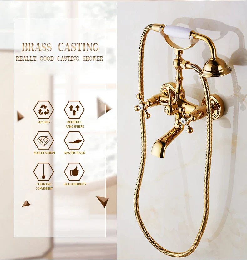 Gold Brass Shower Faucet