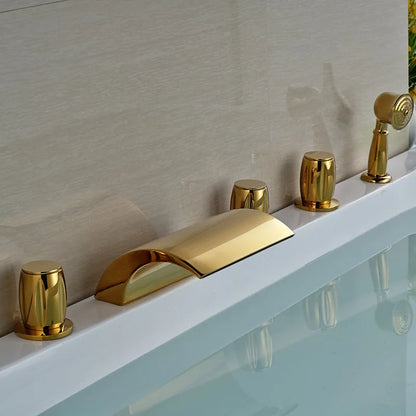 Decorbites™ Golden Wandmontierter Messing-Badewannenarmatur mit Handbrause
