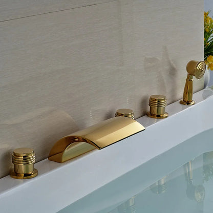 Decorbites™ Golden Wandmontierter Messing-Badewannenarmatur mit Handbrause