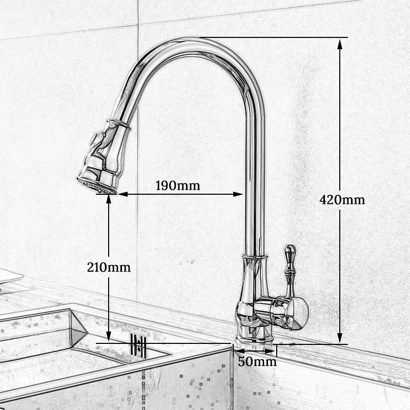 Gold Brass Rotatable Mixer Kitchen Faucet