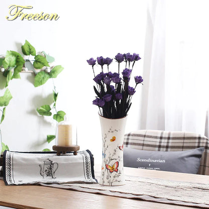 Decorbites™ Vogel Schmetterling Porzellan Vase: Britische ländliche Keramik Blumendekoration
