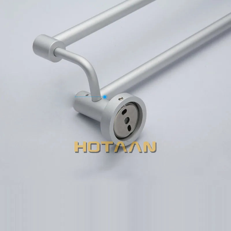 DecorBites™ Double Towel Bar: High Quality Aluminium Round Towel Holder for Bathroom