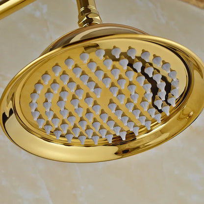 DecorBites™ Dual Handle Brass Bathtub Shower Faucet Set with 8" Rainfall Shower Head