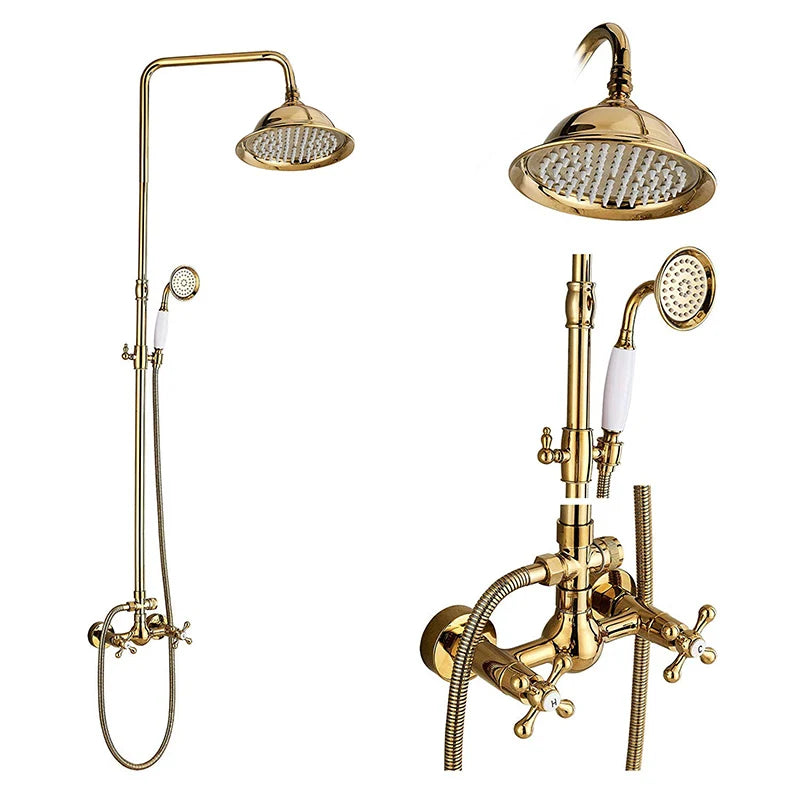 Decorbites™ Schwarz-Bronzene Badezimmer-Duschmischtap mit Langem Auslauf und 8" Regenkopf