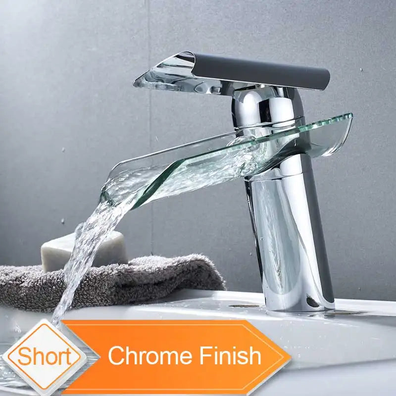 Decorbites™ Schwarze Bronze Glas-Auslauf Wasserfall Beckenmischer Armatur - Deckenmontiertes Arbeitsplatten-Wasserhahn