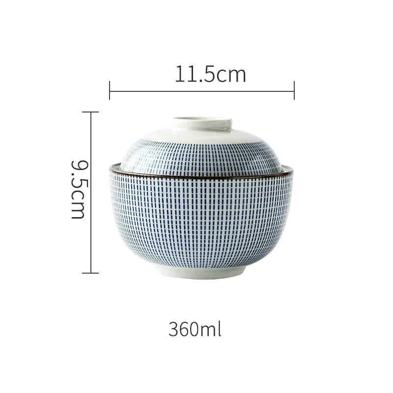 Decorbites™ Japanischer Stil Keramik-Suppenschüssel - Umweltfreundliche Unterglasur-Terrine