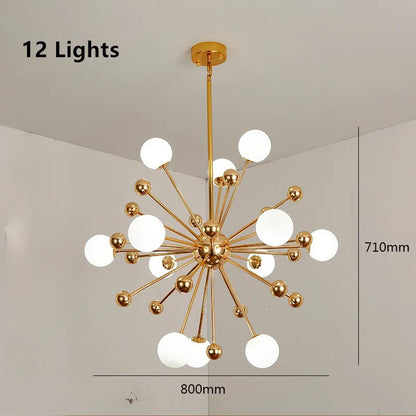 Decorbites™ Acryl-Molekül-Kronleuchter Golden Küche Restaurant Beleuchtung Sputnik Globus Lampe