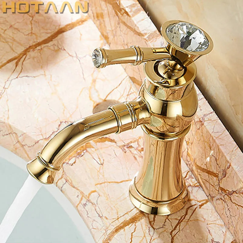 Decorbites™ Gold Finish Messing Waschbeckenarmatur mit Keramikmischer