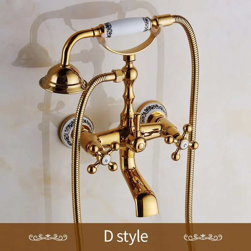Gold Brass Shower Faucet