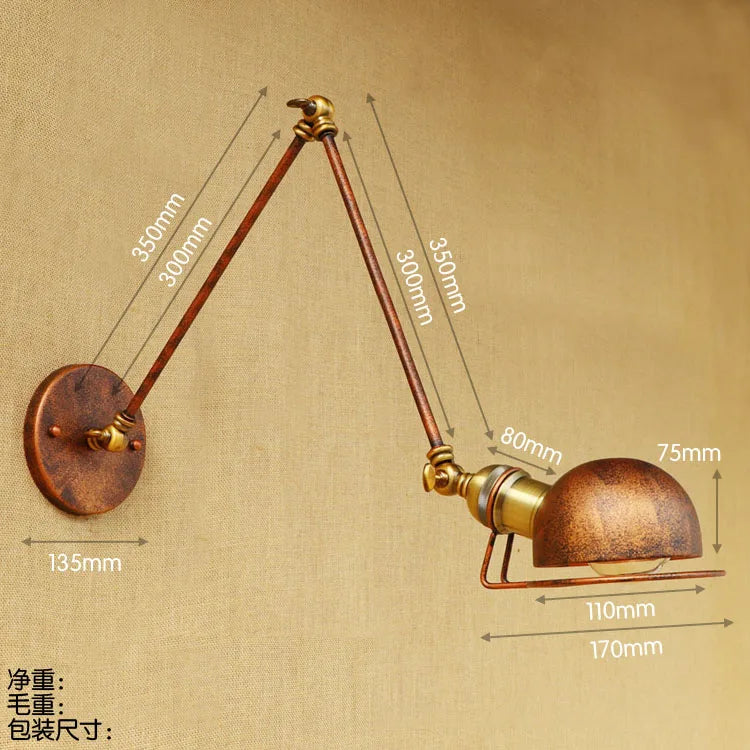 Decorbites™ Industrielle Vintage Wandarmleuchte Schwingarm Lichtarmatur