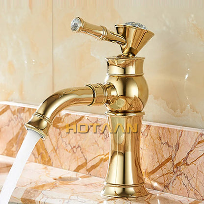 Decorbites™ Gold Finish Messing Waschbeckenarmatur mit Keramikmischer