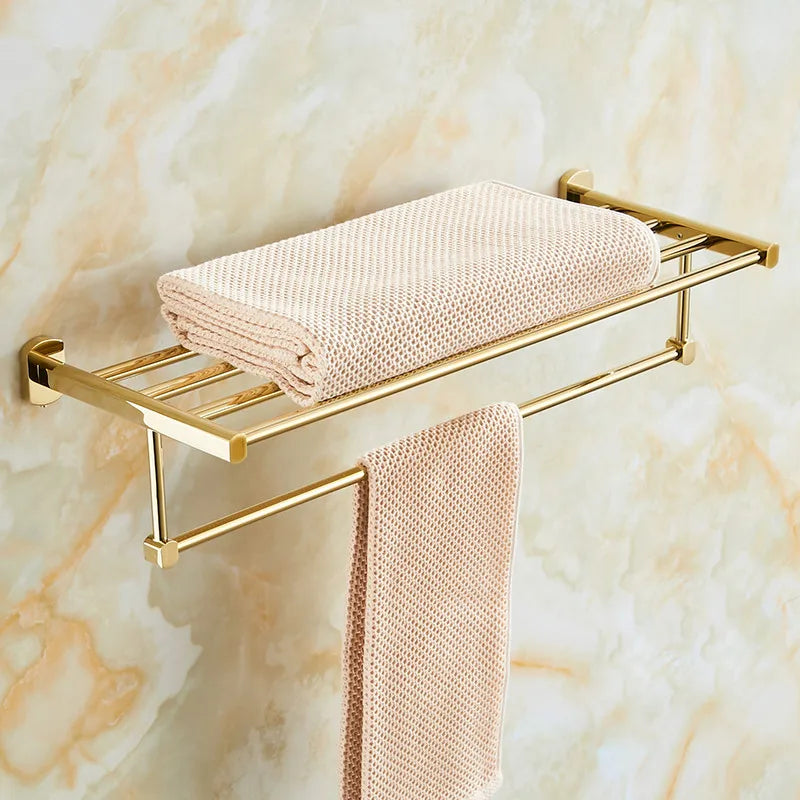 Gold Brass Bath Set