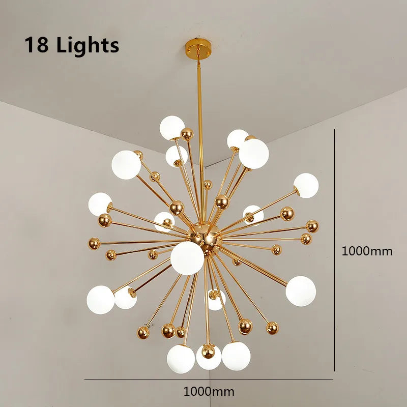 Decorbites™ Acryl-Molekül-Kronleuchter Golden Küche Restaurant Beleuchtung Sputnik Globus Lampe
