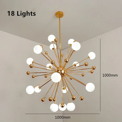 Decorbites™ Acryl-Molekül-Kronleuchter Golden Küche Restaurant Beleuchtung Sputnik Globus Lampe