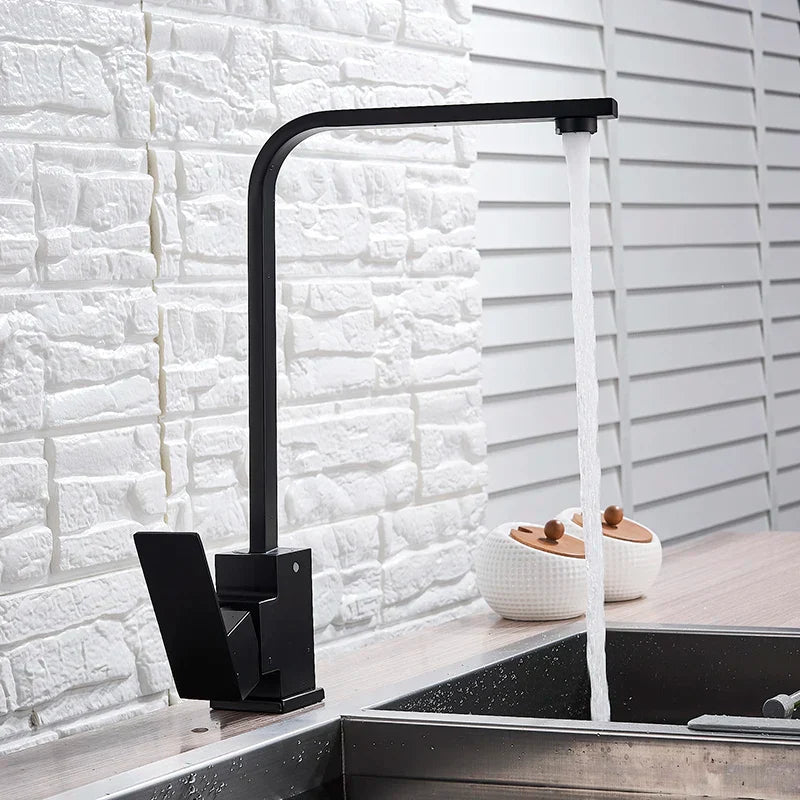 Decorbites™ Küchenarmatur: Gebürstetes Gold/Nickel/Schwarz Heiß-Kalt-Mischbatterie Wasserhahn