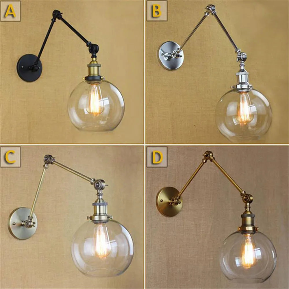 Glass Swing Arm Sconce