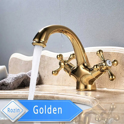 Decorbites™ Gold Waschbeckenarmatur Deckenmontiert Beckenhahn Heiß-Kalt-Wasser-Mischer
