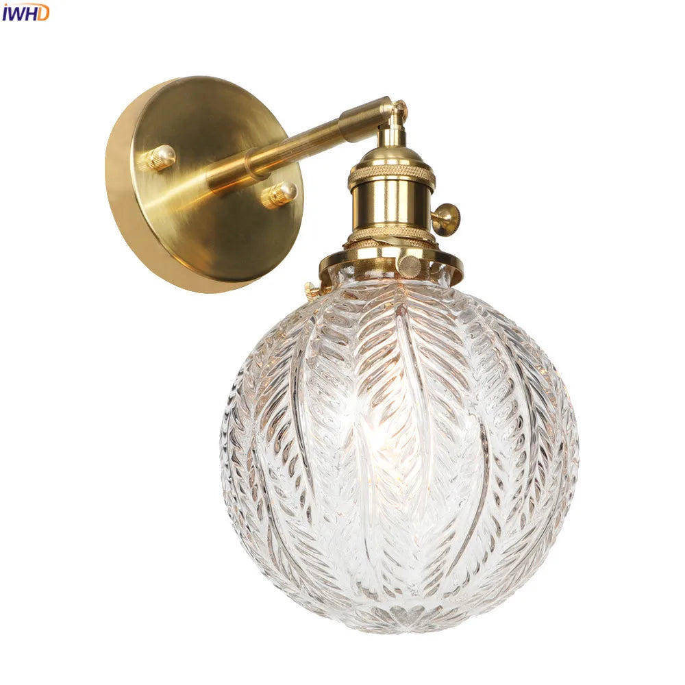 Decorbites™ Glas-Kugel-LED-Wandleuchte Retro Vintage Kupfer Applique Murale