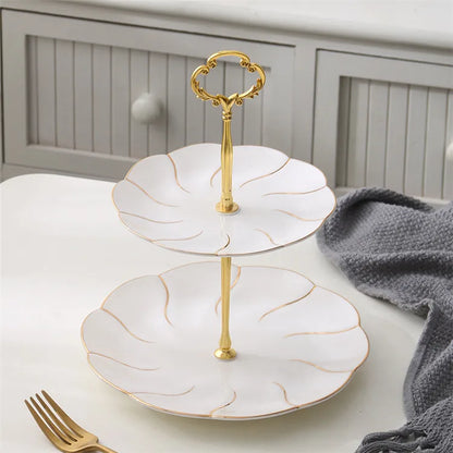 Decorbites™ Gold-Einlage Knochenporzellan-Fruchtplatten Snackteller Kuchenplatte Süßigkeitenschale
