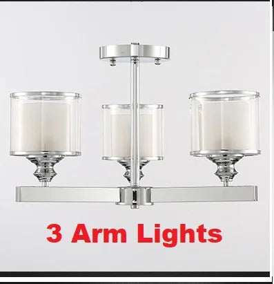 DecorBites™ Double Glass LED Crystal Chandelier in Chrome Finish for Living Room